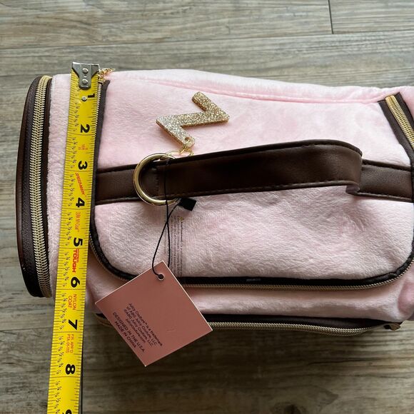 NWT Juicy Couture Bag Pink and Brown Scottish Dog Cosmetic Travel Y2K Glam - Picture 5 of 13